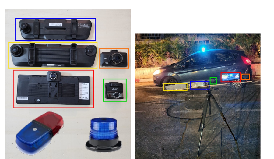 The ADAS dashcams, emergency sirens, and night-time test setup used in PaniCar